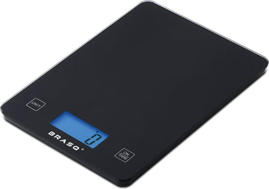 BRASQ Digitale Küchenwaage Schwarz - Inklusive Batterien - Küchenwaage mit Tara-Funktion - Wägebereich 10 KG - Präzisionswaage