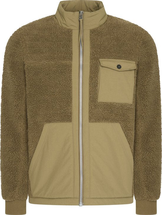 Mario Russo Teddy Jacket Stockholm - Jacke Männer - Wintermantel Männer - Strickjacke Männer - Army Green - M
