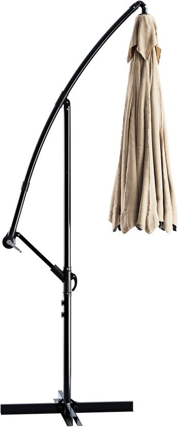 Tristar Schwebeparasol – 300 cm, rund – Garten & Balkon – höhenverstellbar – inkl. Kreuzfuß & Schutzhülle – PA-7906 – Beige