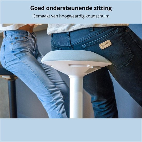 Bckz Wackelhocker | Höhe 40-60cm | Balance Hocker | Sit-sta Hocker | Weiß