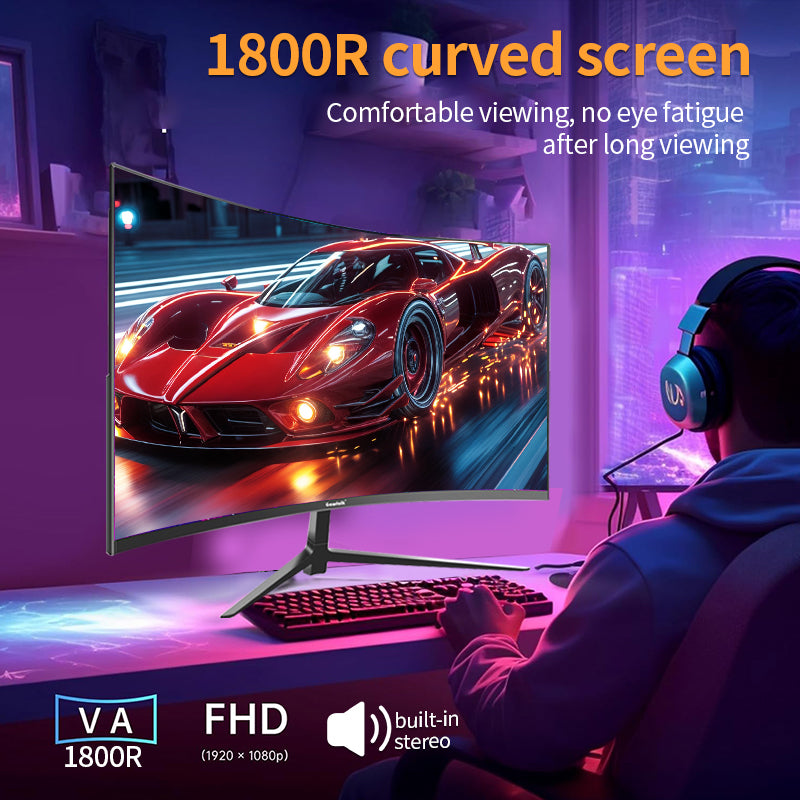 Gawfolk 27-Zoll-Gaming-Monitor mit gebogenem Bildschirm – Full HD – 100 Hz