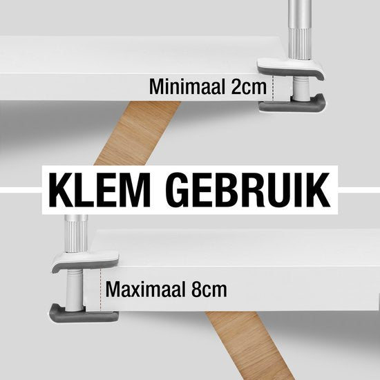 Studio ME Tablet-Halterung Flexibel Weiß - 4.7 bis 12.9 Zoll - Ipad-Halterung Stativklemme - 100 CM - Tablet-Ständer - Geeignet für Kameras - 360º drehbar - Tablet-Halterung