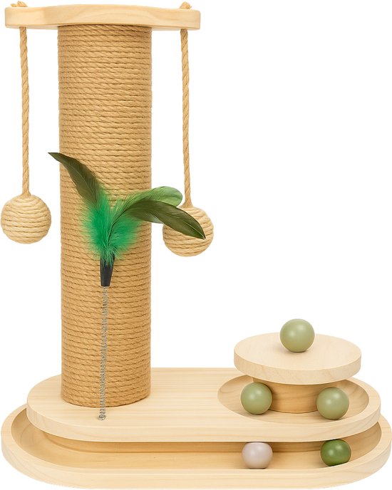 Von Cee Cee Kratzbaum - Kratzbaum für Katzen - Katzenkratzbaum - Katzenspielzeug aus Holz - Ideal für mehrere Katzen - 40x19x45.5cm - Luna