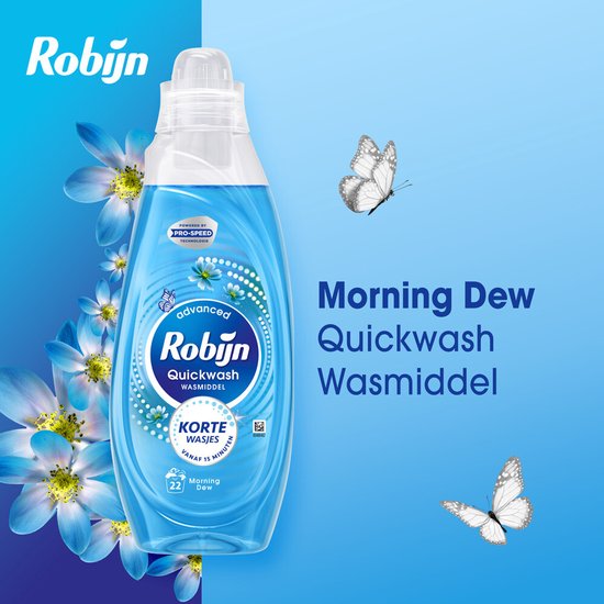 Robijn Advanced Quickwash Flüssigwaschmittel Morning Dew 22 Waschgänge 837 ml