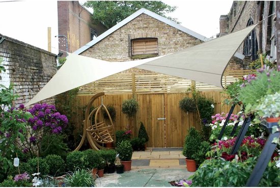 Perel Sonnensegel - Quadratisch - 5 X 5 M - Farbe: Creme