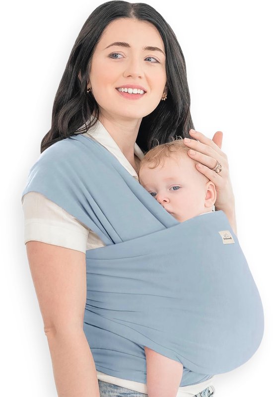Frummel Baby-Tragetuch Hellblau – Tragehilfe – Baby-Wickeltuch – Baby-Tragetuch – Baby 0–36 Monate – Neugeborene