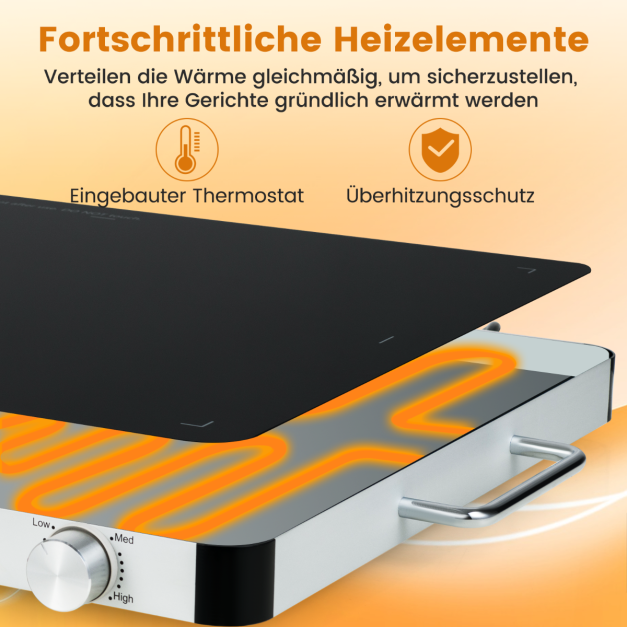 Coast Elektrische Warmhalteplatte 400 W – 30–120 °C – 61 x 42 x 4 cm – Schwarz