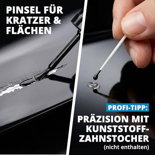 LICARGO Lackstift Glänzendes Schwarz 12 ml – Hohe Deckkraft und schnell trocknend mit Präzisionspinsel