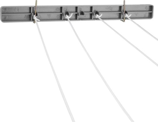 KLAD Wäscheleine - ausziehbar & selbstaufrollend - 14,4 m - 30 cm - Weiß-Grau