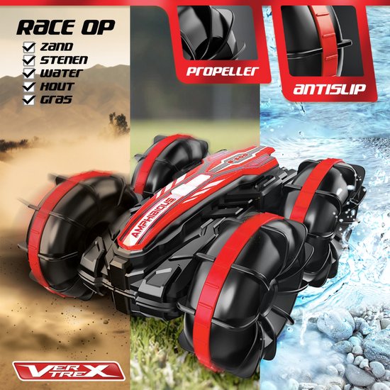 VERTREX RC Controllable Car - Fernsteuerbares Auto - Rennwagen Radiographisch - Offroad Fernsteuerbar - Wasserdicht - Extra Batterie