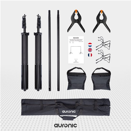 Auronic Backdrop System - Komplettset - ohne Tuch - verstellbar - 300 x 260cm