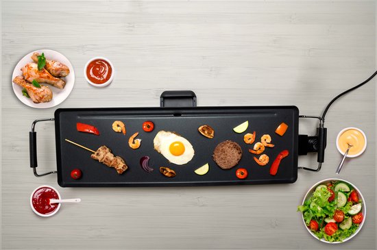 alpina Teppanyaki Grillplatte - Grillplatte - Gourmet-Set 4 Personen - 70 x 23cm - 2000W