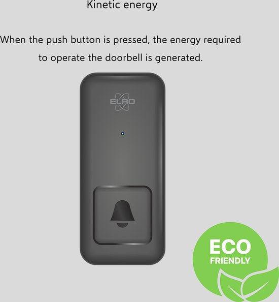 ELRO DB4000 Wireless Kinetic Doorbell Set - Niederländische Version - mit 2x Steckempfänger mit Steckdose - keine Batterien erforderlich
