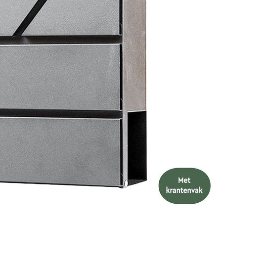 BRASQ Hängebriefkasten Grau Deluxe - Wandbriefkasten mit Schloss und Zeitungsfach - Inkl. Befestigungsmaterial & 2 Schlüssel - Briefkasten - Briefkasten - Edelstahl