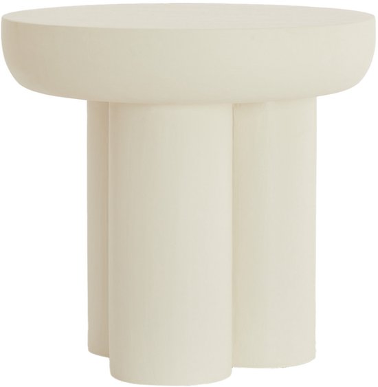 Light & Living Beistelltisch ALI Holz grau braun travertin sand - Ø45x50 cm