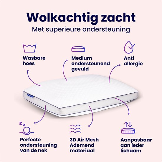 Soulsnooze® Memory Foam Pillow Dawn- 100 Nächte Probeschlaf - Individuelles Design - Nackenschmerz-Kissen - Geeignet für Rücken-, Seiten- und Bauchschläfer - Zerkleinerter Memory Foam - 40x80cm