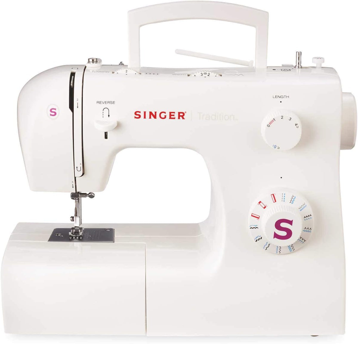 Singer Tradition 2263 Nähmaschine – 23 Stichprogramme – 44,8 x 22,4 x 36 cm – 85 W – Weiß
