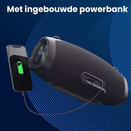 Auronic Boombox - Extra Bass - Bluetooth-Lautsprecher - Kabellos - USB-, AUX- und SD-Kartenanschluss - Schwarz