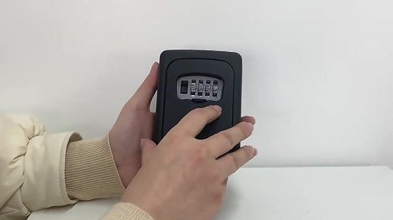 EarKings Schlüsseltresor mit Wandhalterung - Schlüsseltresor mit Code für draußen - Safe mit Zahlenschloss Grau