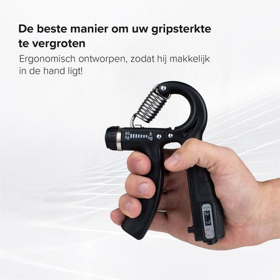 Verstellbarer Handtrainer - 2er-Set - 5 bis 60 KG - Fingertrainer - Handpresse - Griff-Trainer - Schwarz