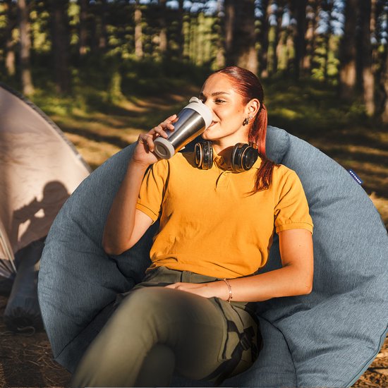 TRVLMORE Campingstuhl - XL - Zusammenklappbar - Inkl. Tragetasche - Campingstuhl - Schmetterlingsstuhl - 150 kg Belastbarkeit - Grau