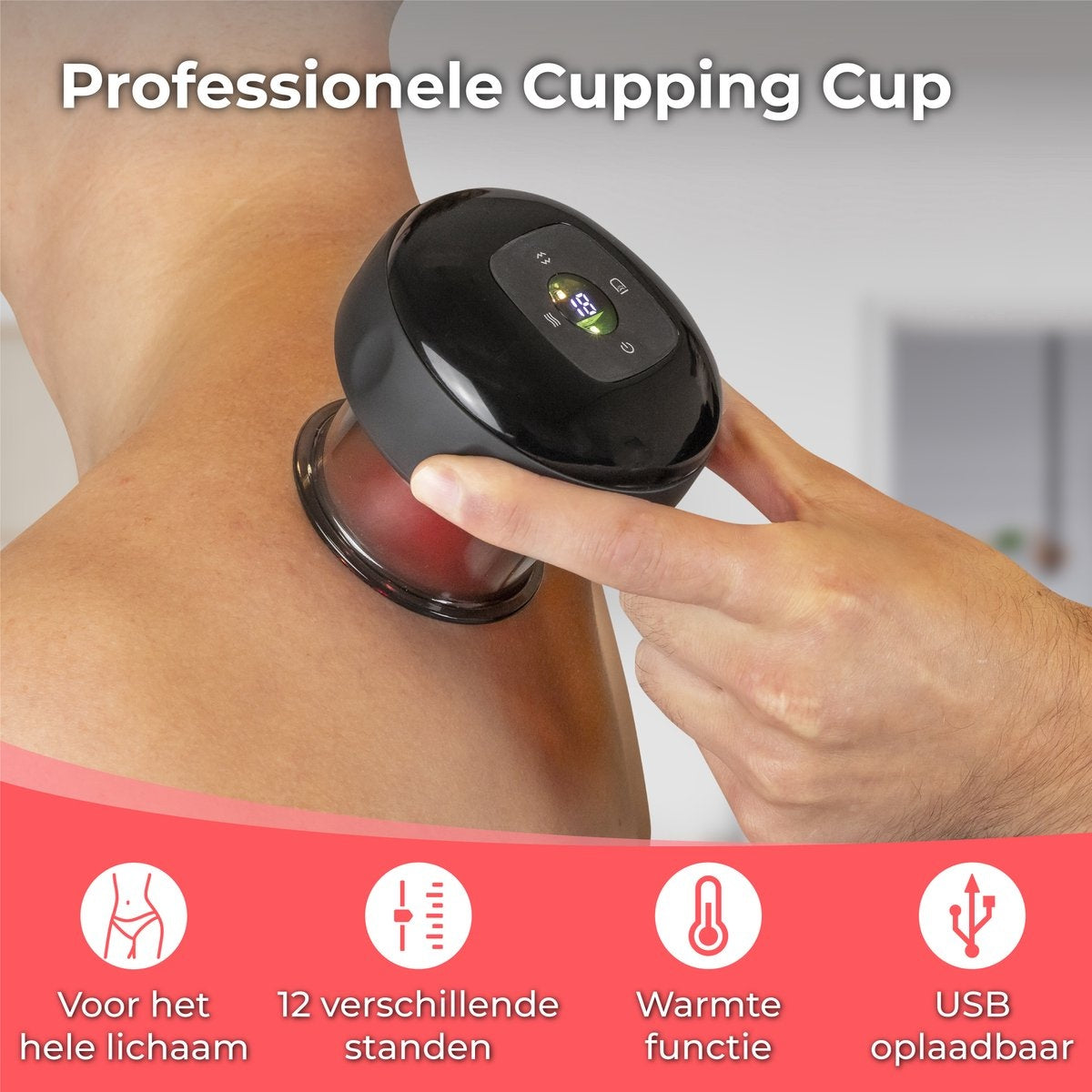 Nuvance - Elektrisches Cellulite-Massagegerät - 12 Stufen und Temperaturen - Inkl. eBook - Ganzkörper - Schröpfkopf-Set Massage - Cellulite-Schröpfköpfe - Hijama-Schröpfköpfe - Anti Cellulite