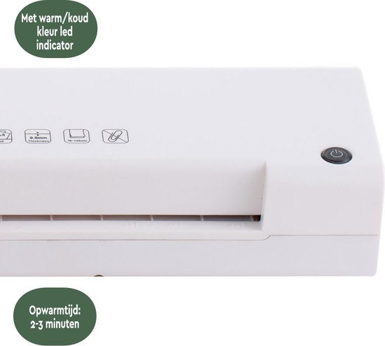 BRASQ Laminator A3 Weiß - Laminiermaschine - Laminator - Weichmacher - bis zu 125 Mikrometer pro Blatt