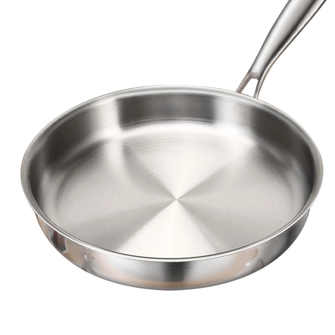 PURECOOK Tri-Ply-Edelstahl-Bratpfanne 28 cm – Edelstahl 304 – Silber – Für alle Herdarten geeignet