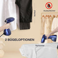 LEBENLANG Wäschedampfer - 1500W - 300 ml Wassertank - Inklusive Handschuh und Aufsätzen - Blau