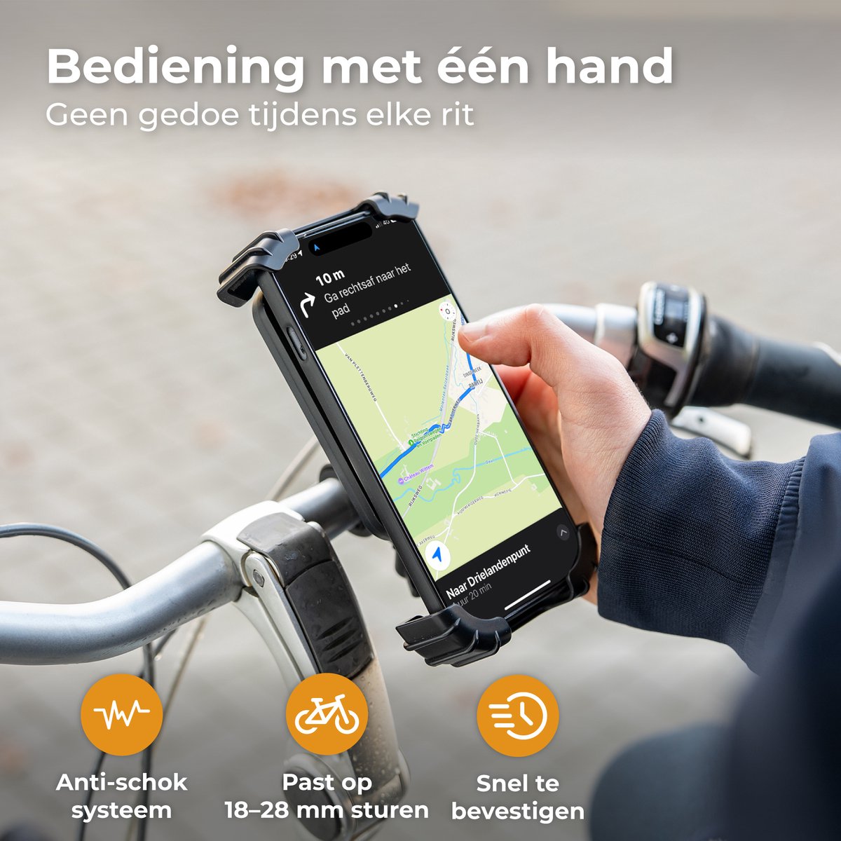 Nuvance Handyhalterung für das Fahrrad – um 360° drehbar – für 4,7–6,8 Zoll – Schwarz