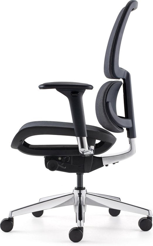 BENS 839DCR-Synchro-3 - Luxuriöser ergonomischer Bürostuhl - Schwebesitz - Fußstütze aus poliertem Aluminium - GREENGUARD GOLD - Entspricht den Normen NEN-EN1335 & ARBO