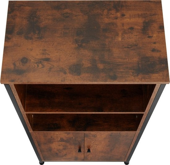 tectake - Wandschrank Doncaster 60x38x125cm - industriell dunkelbraun
