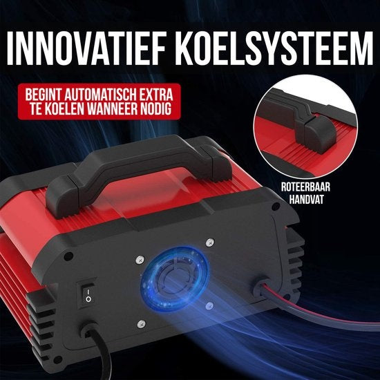 Strex Industriele Acculader - 12/24V 5/10/25A - Reparatiemodus - Druppellader - Accu Lader voor Auto / Motor / Scooter / Boot / Camper