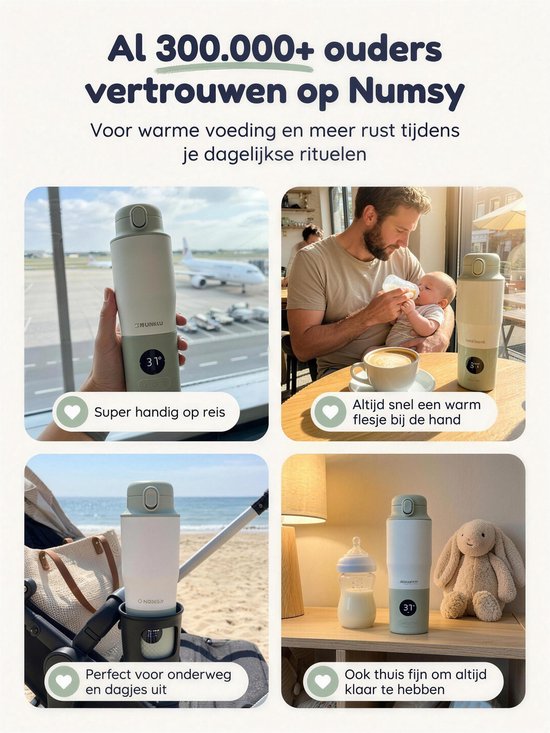 Numsy tragbarer Flaschenwärmer Heat & Go Pro – kabelloser Flaschenwärmer – Milchwärmer für Babys