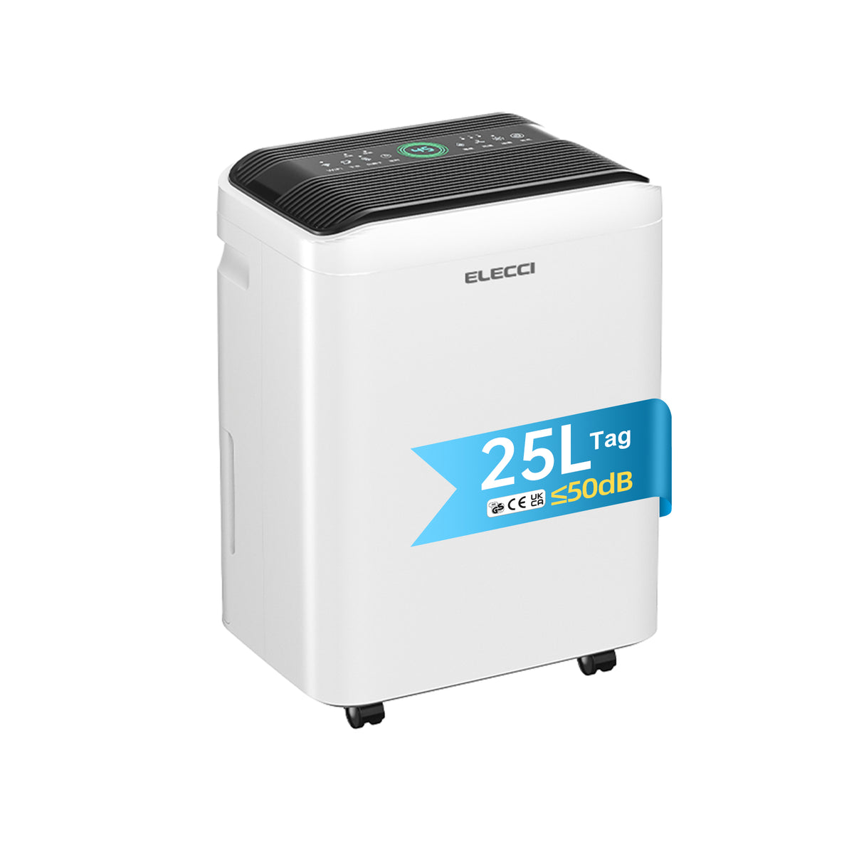 ELECCI Luftentfeuchter – 25 l/Tag – 4,8-Liter-Tank