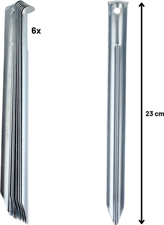 9-teiliges Camping-Set – Hammer – Heringe – Seil – Heringzieher – Camping – Campingplatz – Metall