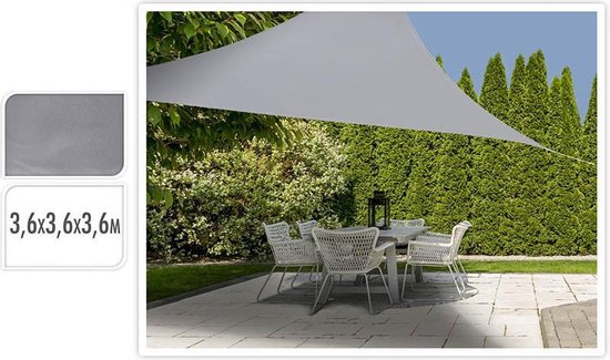 ProGarden Schattennetz, dreieckig, 3,6 x 3,6 x 3,6 m, grau