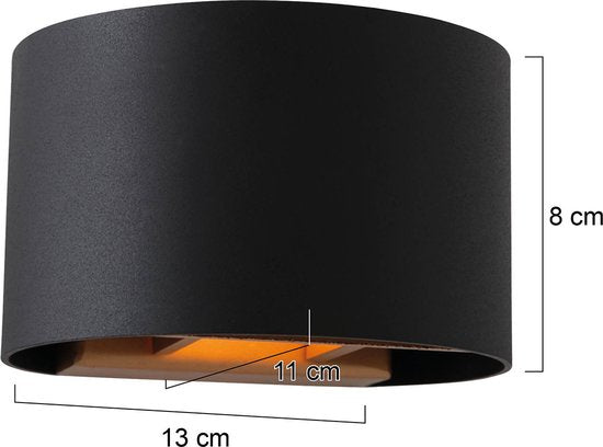 Steinhauer Wandleuchte Muro - schwarz - Metall - 3364ZW