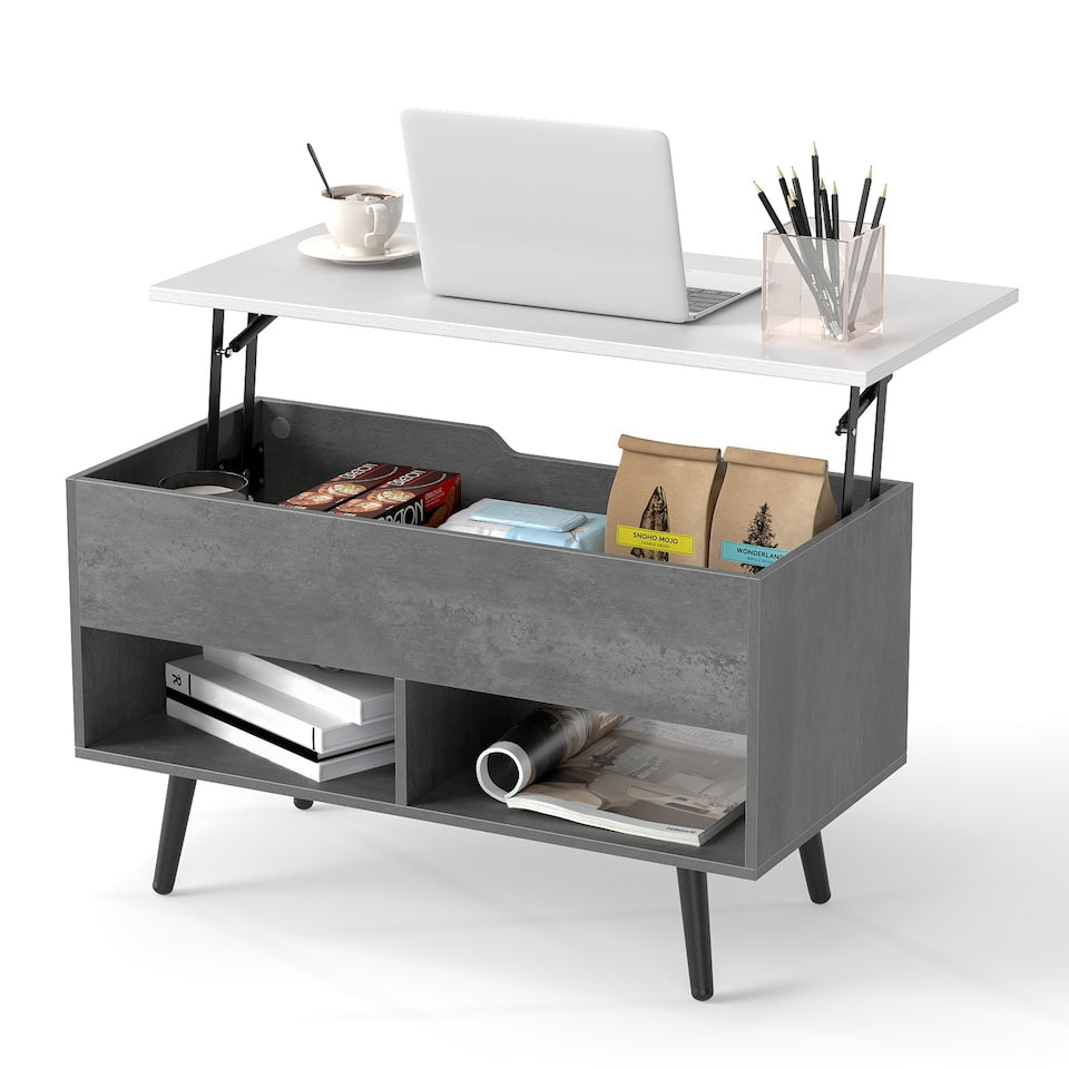 Coast Lift Top Couchtisch Grau 80x40x46 cm - Mid Century Modern mit Lagerung