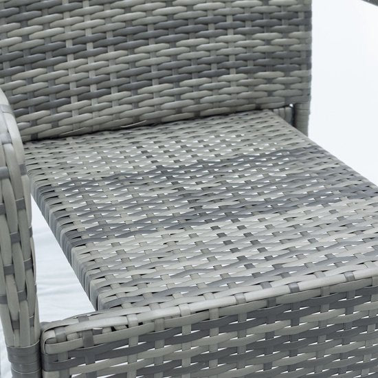 Polyrotan Gartenstühle Yoro - 4 Stück - Grau - Stapelbar