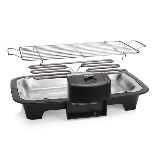 Tristar BQ-2813 Elektrogrill – Raucharmer Tischgrill 2000 W – Grillrost 38 x 22 cm – Schwarz – Perfekt für den Balkon oder den Campingplatz