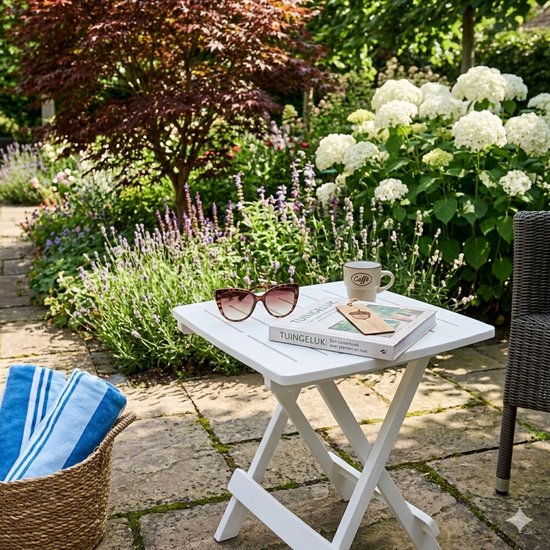 Pro Garden Klapptisch / Camping-Tisch aus Kunststoff 45 x 43 x 50 cm Weiß