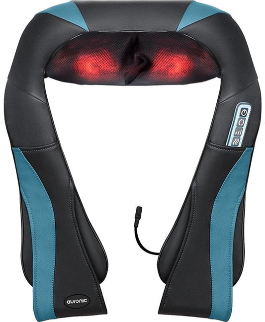 Auronic Shiatsu Massagekissen - Elektrisches Nackenmassagegerät - Massagegeräte - Nacken- und Schultermassagegerät - Infrarot - Schwarz/Blau