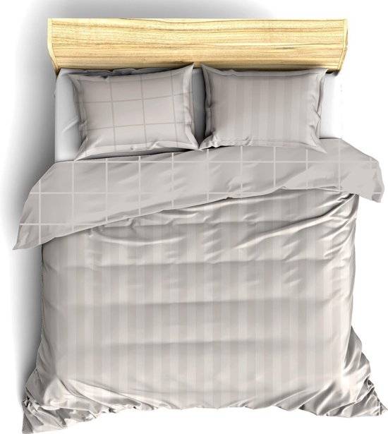 De Witte Lietaer Bettbezug Baumwolle Satin Zygo - Twin Jumeaux - 240 x 220 cm - Taupe