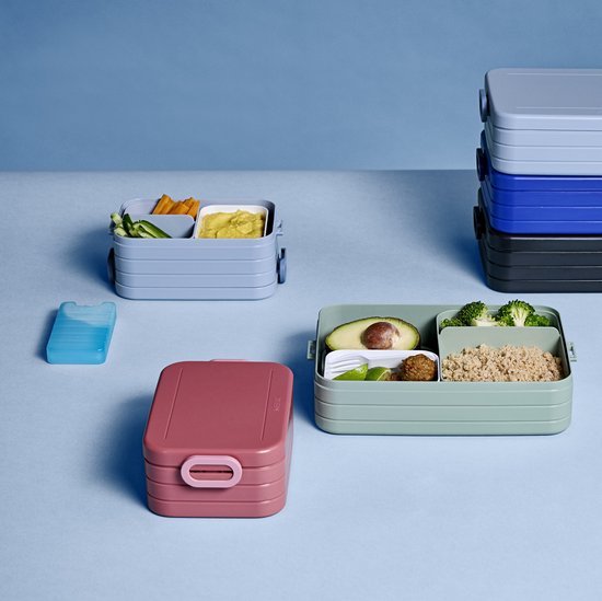 Mepal Bento Lunchbox Midi – Brotdose – 4 Scheiben Brot – Nordic Blue