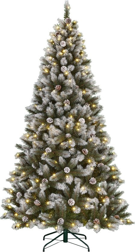 Black Box Trees Pittsfield Künstlicher Weihnachtsbaum mit LED-Lichtern - H230 x Ø122 cm - Grün gefrostet