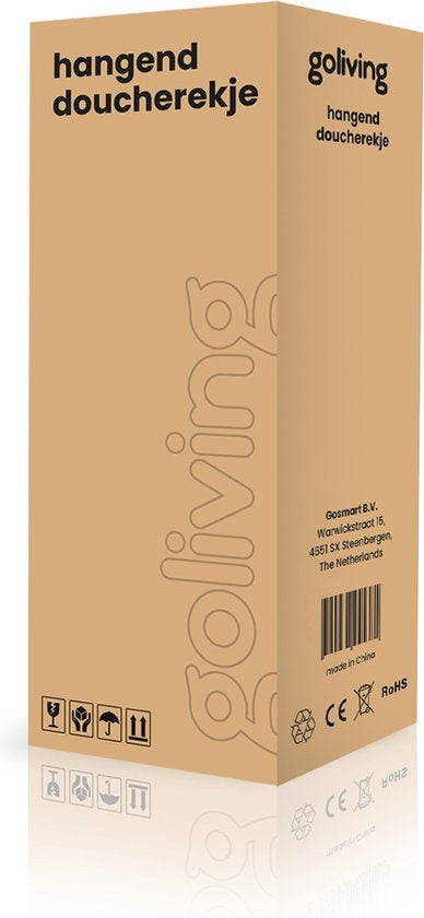 Goliving - Shower Rack - ohne Bohren - Hängende Duschablage - 74 x 35 cm - Edelstahl - Schwarz