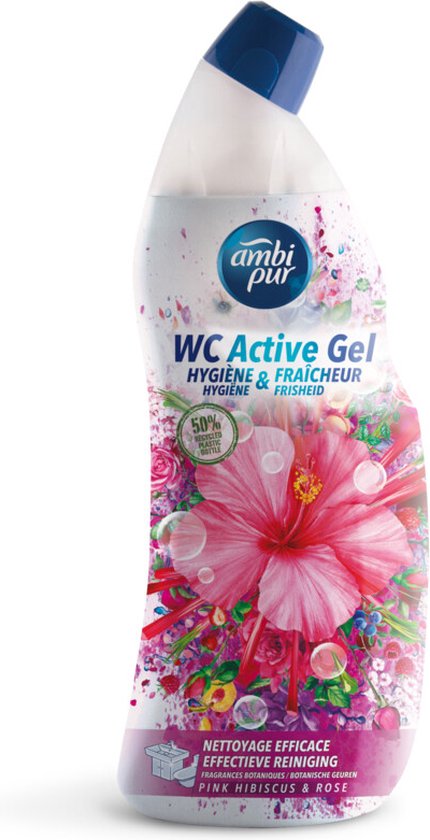 Ambi Pur Toilettenreiniger WC Active Gel Hibiskus & Rose 750 ml