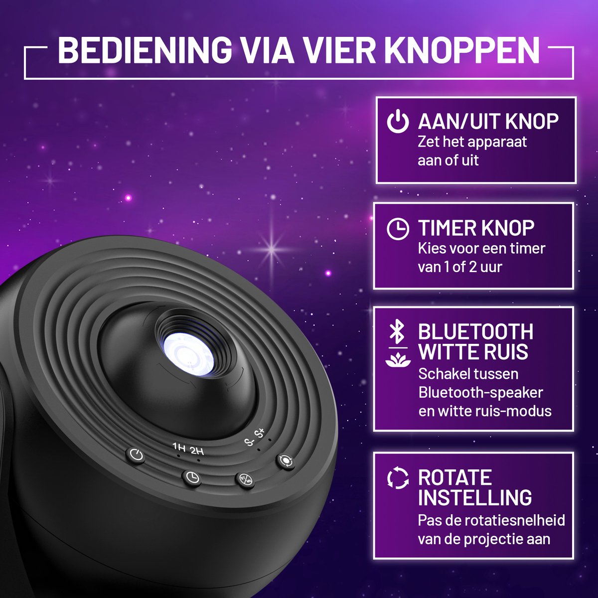 MostEssential Projektorlampe PRO Edition 12-in-1 Galaxy Projektor - Ø 11,8 cm - Farbe: Schwarz