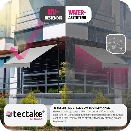 tectake Sunshade Adjustable - Sonnendach - 150 x 180 cm - Hellgrau